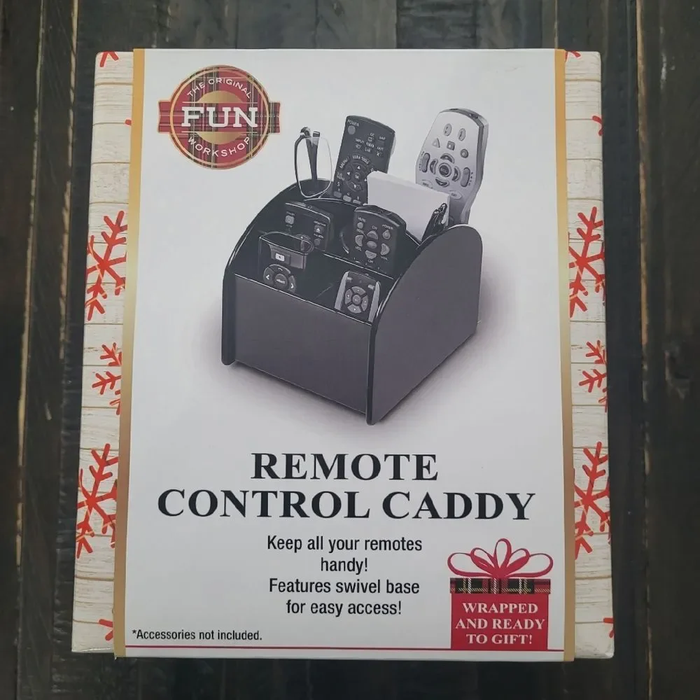 Remote Control Caddy Swivel Base 360 Degrees Organizer TV Accessories